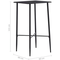 YOUTHUP Table De Bar Noir 60x60x111 Cm MDF - Noir 11 YOUTHUP Table De Bar Noir 60x60x111 Cm MDF - Noir -Table haute et bar Soldes 26528981 5