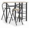 TRUE DEAL Ensemble De Bar Avec étagères 3 Pcs Bois Et Acier 1 TRUE DEAL Ensemble De Bar Avec étagères 3 Pcs Bois Et Acier -Table haute et bar Soldes 26661508 1