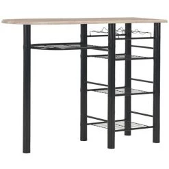 TRUE DEAL Ensemble De Bar Avec étagères 3 Pcs Bois Et Acier 8 TRUE DEAL Ensemble De Bar Avec étagères 3 Pcs Bois Et Acier -Table haute et bar Soldes 26661508 2