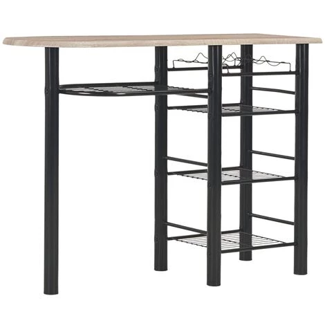 TRUE DEAL Ensemble De Bar Avec étagères 3 Pcs Bois Et Acier 4 TRUE DEAL Ensemble De Bar Avec étagères 3 Pcs Bois Et Acier – Image 2