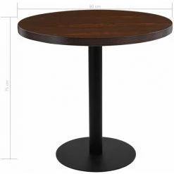 TRUE DEAL Table De Bistro Marron Foncé 80 Cm MDF 11 TRUE DEAL Table De Bistro Marron Foncé 80 Cm MDF -Table haute et bar Soldes 26661619 5