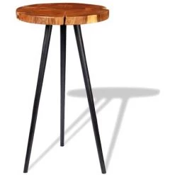 TRUE DEAL Table De Bar Rond Bois D'acacia Massif (55-60) X 110 Cm -Table haute et bar Soldes 26682041 4