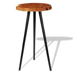 TRUE DEAL Table De Bar Rond Bois D'acacia Massif (55-60) X 110 Cm -Table haute et bar Soldes 26682041 5