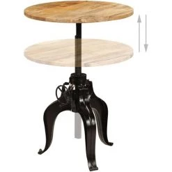 TRUE DEAL Table De Bar Bois De Manguier Massif 75 X (76-110) Cm -Table haute et bar Soldes 26682045 3
