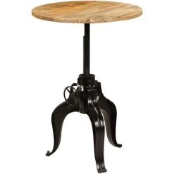 TRUE DEAL Table De Bar Bois De Manguier Massif 75 X (76-110) Cm -Table haute et bar Soldes 26682045 4