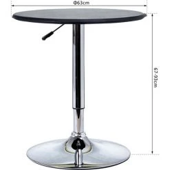 MH Table De Bar Contemporain Hauteur Réglable LUXURA Noir -Table haute et bar Soldes 26744446 4