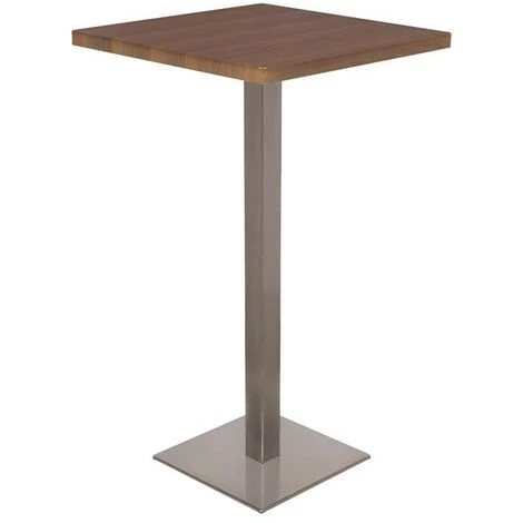 SIX Table De Bar - Table Bistrot En MDF Aspect Bois De Noyer 60x60x105 3 SIX Table De Bar - Table Bistrot En MDF Aspect Bois De Noyer 60x60x105