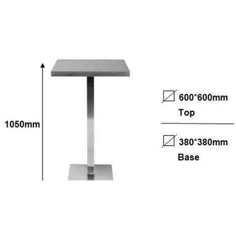 SIX Table De Bar - Table Bistrot En MDF Aspect Bois De Noyer 60x60x105 5 SIX Table De Bar - Table Bistrot En MDF Aspect Bois De Noyer 60x60x105 – Image 3