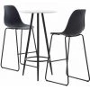 TRUE DEAL Ensemble De Bar 3 Pcs Plastique Noir -Table haute et bar Soldes 26764698 1