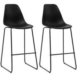 TRUE DEAL Ensemble De Bar 3 Pcs Plastique Noir -Table haute et bar Soldes 26764698 5