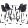 TRUE DEAL Ensemble De Bar 5 Pcs Plastique Noir -Table haute et bar Soldes 26764703 1