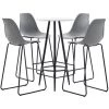 TRUE DEAL Ensemble De Bar 5 Pcs Plastique Gris -Table haute et bar Soldes 26764715 1