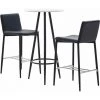 TRUE DEAL Ensemble De Bar 3 Pcs Similicuir Noir -Table haute et bar Soldes 26764756 1