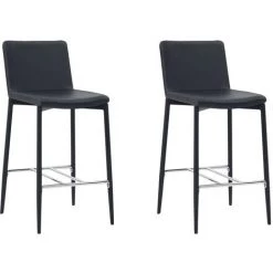 TRUE DEAL Ensemble De Bar 3 Pcs Similicuir Noir -Table haute et bar Soldes 26764756 5