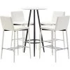 TRUE DEAL Ensemble De Bar 5 Pcs Similicuir Blanc 1 TRUE DEAL Ensemble De Bar 5 Pcs Similicuir Blanc -Table haute et bar Soldes 26764769 1