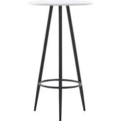 TRUE DEAL Ensemble De Bar 5 Pcs Similicuir Blanc -Table haute et bar Soldes 26764769 2