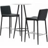TRUE DEAL Ensemble De Bar 3 Pcs Similicuir Gris -Table haute et bar Soldes 26764787 1
