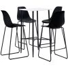 TRUE DEAL Ensemble De Bar 5 Pcs Plastique Noir -Table haute et bar Soldes 26764912 1