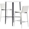TRUE DEAL Ensemble De Bar 3 Pcs Similicuir Blanc 1 TRUE DEAL Ensemble De Bar 3 Pcs Similicuir Blanc -Table haute et bar Soldes 26764970 1