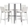 TRUE DEAL Ensemble De Bar 5 Pcs Similicuir Blanc 2 TRUE DEAL Ensemble De Bar 5 Pcs Similicuir Blanc -Table haute et bar Soldes 26764973 1