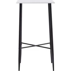 TRUE DEAL Table De Bar Blanc 60 X 60 X 111 Cm MDF -Table haute et bar Soldes 26765037 2