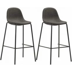 TRUE DEAL Ensemble De Bar 3 Pcs Tissu Gris Foncé -Table haute et bar Soldes 26765297 2
