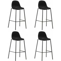 TRUE DEAL Ensemble De Bar 5 Pcs Tissu Noir -Table haute et bar Soldes 26765320 2