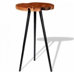 ASUPERMALL Table De Bar Bois D'acacia Massif (55-60) X 110 Cm -Table haute et bar Soldes 27303726 3