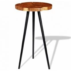 ASUPERMALL Table De Bar Bois D'acacia Massif (55-60) X 110 Cm -Table haute et bar Soldes 27303726 4
