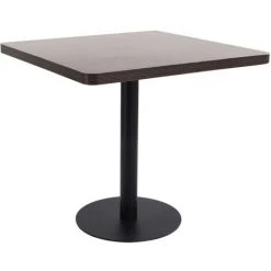 ASUPERMALL Table De Bistro Marron Fonce 80x80 Cm MDF -Table haute et bar Soldes 27304125 5