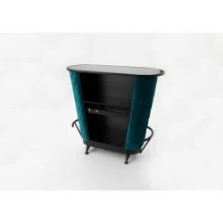 AMADEUS Bar En Velours Bleu Canard Duck Bleu - Bleu Canard -Table haute et bar Soldes 27441196 4