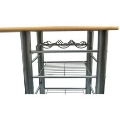 LITZEE Ensemble De Table Et De Chaises De Bar / Cuisine Bois -Table haute et bar Soldes 27808355 5