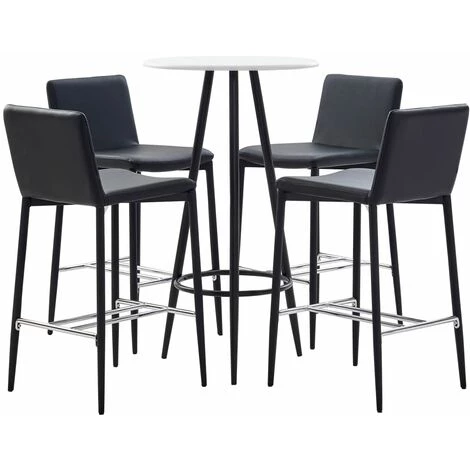 TRUE DEAL Ensemble De Bar 5 Pcs Similicuir Noir 3 TRUE DEAL Ensemble De Bar 5 Pcs Similicuir Noir