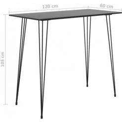 Ensemble De Bar 3 Pcs Noir VidaXL -Table haute et bar Soldes 27988270 3