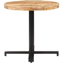 Table De Bistro Ronde Ø80x75 Cm Bois De Manguier Brut VidaXL -Table haute et bar Soldes 28388120 2