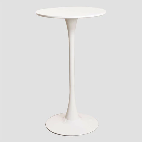 Table Haute Ronde En MDF Et Métal (Ø60 Cm) Ivet Style SKLUM MDF - Blanc 3 Table Haute Ronde En MDF Et Métal (Ø60 Cm) Ivet Style SKLUM MDF - Blanc