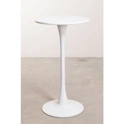 Table Haute Ronde En MDF Et Métal (Ø60 Cm) Ivet Style SKLUM MDF - Blanc 9 Table Haute Ronde En MDF Et Métal (Ø60 Cm) Ivet Style SKLUM MDF - Blanc -Table haute et bar Soldes 28394124 3