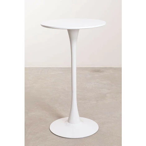 Table Haute Ronde En MDF Et Métal (Ø60 Cm) Ivet Style SKLUM MDF - Blanc 5 Table Haute Ronde En MDF Et Métal (Ø60 Cm) Ivet Style SKLUM MDF - Blanc – Image 3