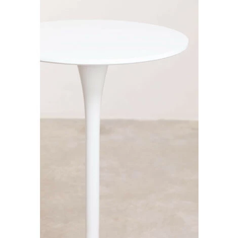 Table Haute Ronde En MDF Et Métal (Ø60 Cm) Ivet Style SKLUM MDF - Blanc 6 Table Haute Ronde En MDF Et Métal (Ø60 Cm) Ivet Style SKLUM MDF - Blanc – Image 4