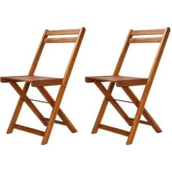 TRUE DEAL Mobilier De Bistro Pliable 3 Pcs Bois D'acacia Solide -Table haute et bar Soldes 28719772 3