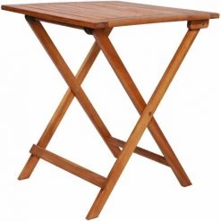 TRUE DEAL Mobilier De Bistro Pliable 3 Pcs Bois D'acacia Solide -Table haute et bar Soldes 28719772 4