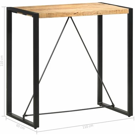 TRUE DEAL Table De Bar 110x60x110 Cm Bois De Manguier Massif 7 TRUE DEAL Table De Bar 110x60x110 Cm Bois De Manguier Massif – Image 5