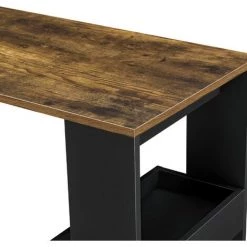 Table De Bar Bromölla 120 X 45 X 106 Cm Effet Chêne Foncé Noir [en.casa] -Table haute et bar Soldes 28854984 5