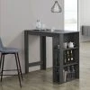 Table De Bar Danderyd 3 Étagères 120x60x106 Cm Gris Foncé [en.casa] -Table haute et bar Soldes 28855009 1