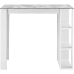 Table De Bar Danderyd 3 Étagères 120x60x106 Cm Blanc Effet Béton [en.casa] -Table haute et bar Soldes 28855021 4