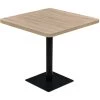 TRUE DEAL Table De Bistro MDF Et Acier Carré 80x80x75 Cm Couleur De Chêne -Table haute et bar Soldes 28909652 1