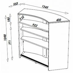 BEAUX MEUBLES PAS CHERS Meuble Bar Comptoir D'Accueil Noir 135 Cm - Coloris: Drapeau Suisse 650 -Table haute et bar Soldes 29043925 3