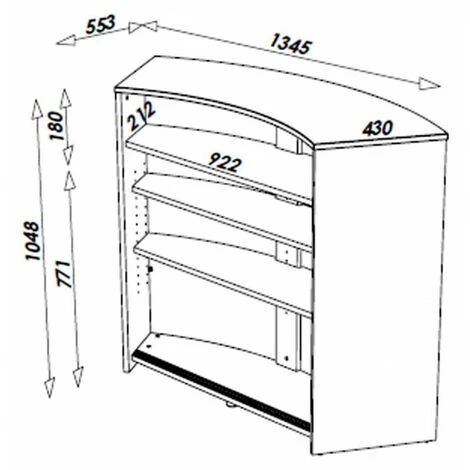 BEAUX MEUBLES PAS CHERS Meuble Bar, Meuble Comptoir Blanc 135 Cm - Coloris: Drapeau Suisse 650 5 BEAUX MEUBLES PAS CHERS Meuble Bar, Meuble Comptoir Blanc 135 Cm - Coloris: Drapeau Suisse 650 – Image 3