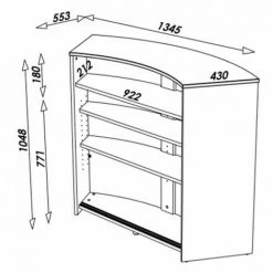 BEAUX MEUBLES PAS CHERS Meuble Bar, Meuble Comptoir Face Noire 135 Cm - Coloris: Noir -Table haute et bar Soldes 29043928 3