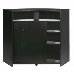 BEAUX MEUBLES PAS CHERS Comptoir D'Acceuil 2 Portes 135 Cm Face Noire - Coloris: Noir